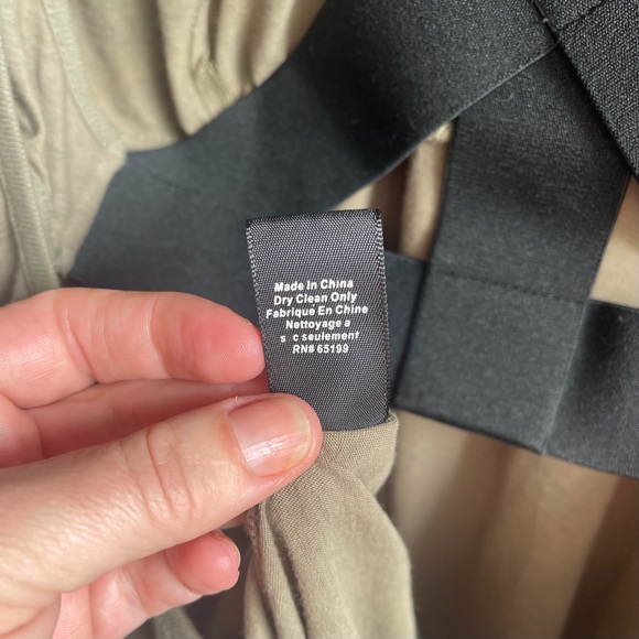 Elizabeth and James Olive/khaki and Black cross back top with ruched sleeves. - Picture 8 of 16